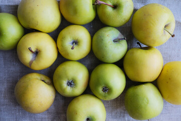 green apples in a market