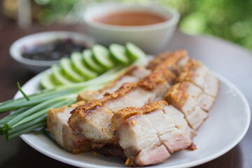 crispy pork belly slices