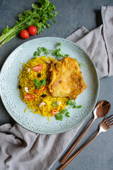 Delicious and healthy homemade meals / Turmeric Chicken and Basmati Rice / Easy and simple to prepare. Ideal for working couples