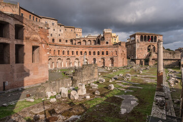 Obraz premium Beautiful view of Rome in Italy. Ancient historical ruins, famous monuments, alley's and streets.