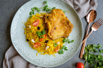Delicious and healthy homemade meals / Turmeric Chicken and Basmati Rice / Easy and simple to prepare. Ideal for working couples