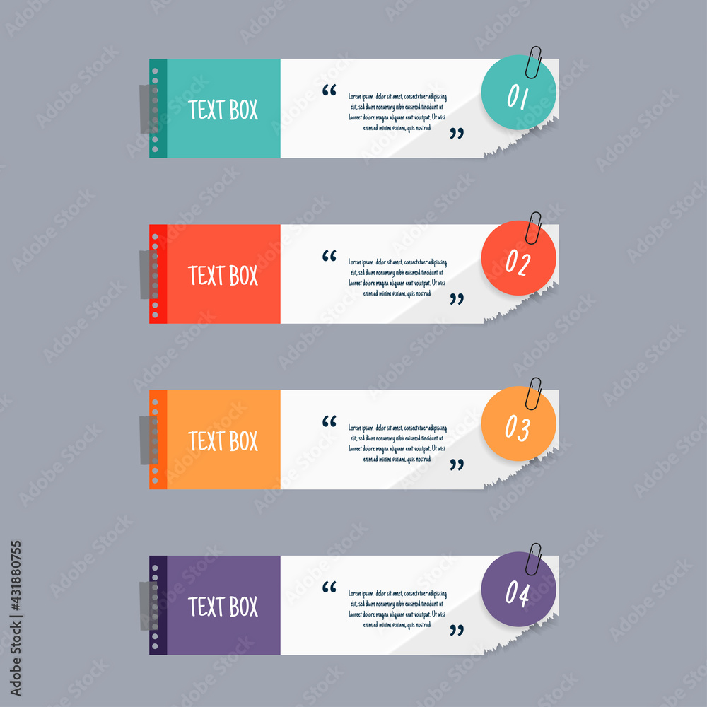 Poster text box design with note papers mockups.