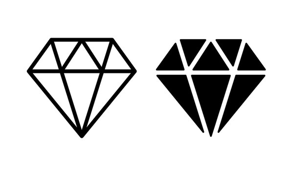 diamond icon, jewelry symbol icon vector. for web