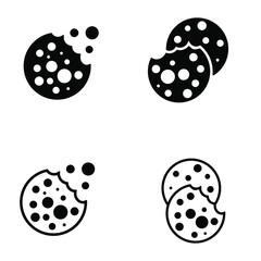 Cookies icon vector set. bakery products illustration sign collection. food symbol or logo.