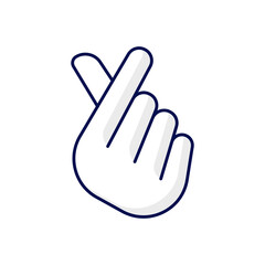 Finger heart RGB color icon. Gesturing hand for flirting and friendship. Romantic signature. Sign of affection. K pop. Korean culture. Traditional symbols of Korea. Isolated vector illustration
