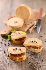 bread toast with foie gras © M.studio