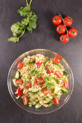 vegetable salad with cucumber and tomato
