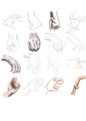 diseño referencias de manos ilustracion