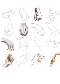 dise&ntilde;o referencias de manos ilustracion