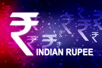 Rupee currency . 2D rendering illustration