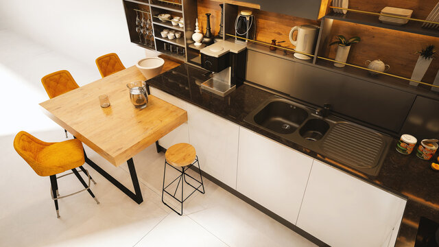 kitchen interior 3d render