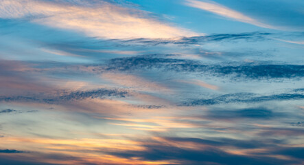Obraz premium Heavenly abstract background. Picturesque bright, dramatic evening sky.
