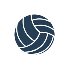 Black volleyball ball icon. Logo glyph. Pictogram sport object. Vector illustration flat design. Isolated on white background.
