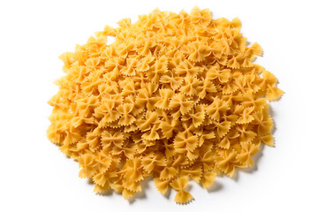 Farfalle, pasta italiana su fondo bianco 