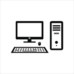 The computer icon. PC symbol. Flat illustration. Flat vector illustration.