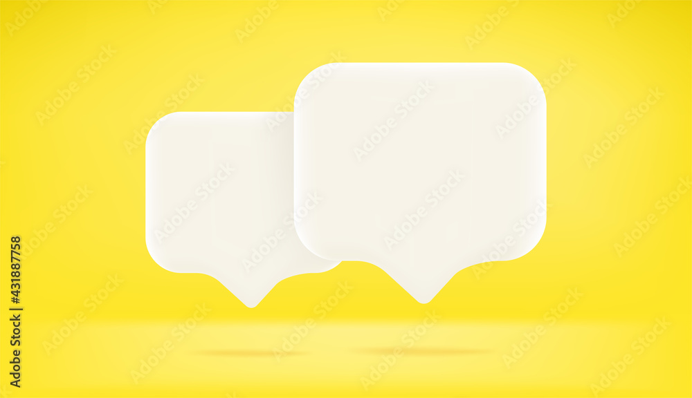 Aufkleber Two speech bubbles with copy space. Dialog concept