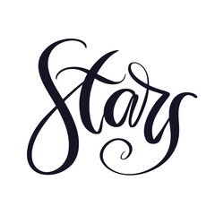 Stars Phrase Hand Drawn Illustration	