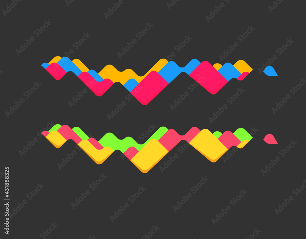 Poster Abstract color sound waves vector set
