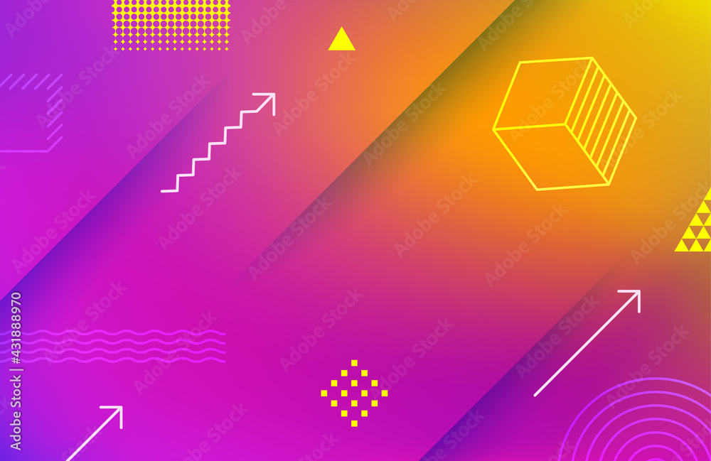 Poster abstract vivid geometric background with geometric elements