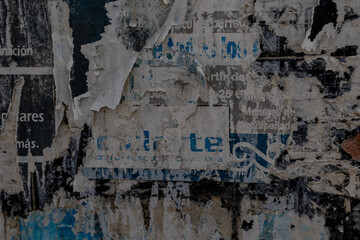  black and white background with pieces of old retro vintage paper announcements