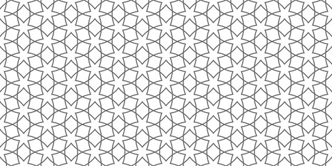 Arabic lace seamless pattern with linear stars,wide wallpaper