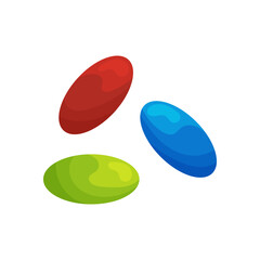 Set of candies on white.