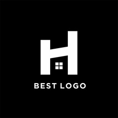 Letter H Real Estate logo concept. illustration combination of house and initial H vector 