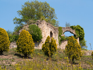 Ruins of an ancient San Lorenzo castle in Gattinara, Italy