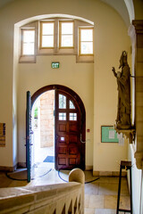 Jerusalem, Israel - 28 April 2021: inside Paulus-Haus is pilgrim hospice in Jerusalem under care of...