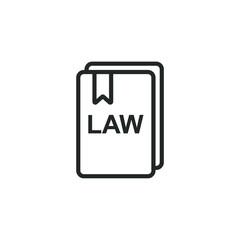 simple icons of court, law and attorney