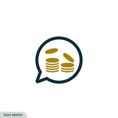 talking money icon vector illustration simple design element