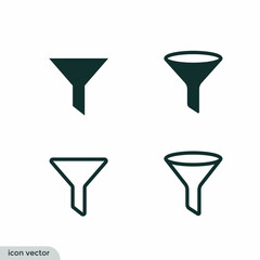 funnel icon filter symbol simple design element - obrazy, fototapety, plakaty