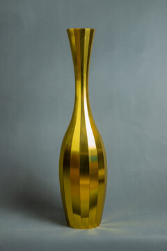 Decorative vases on a gray background.