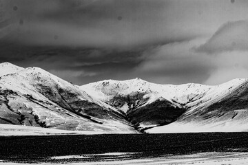 landscape with snow and clouds