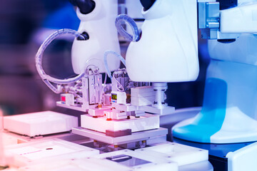 robotic pneumatic piston sucker unit on industrial machine,automation compressed air factory production