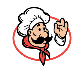 friendly chef cartoon vector illustration can use for mascot, logo, design