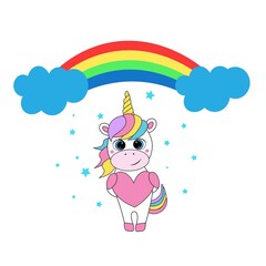 Obraz na płótnie Canvas cute colorful unicorn vector illustration