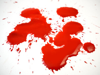 red blood drops isolated on white background. Blood Drops and splashes. Can be used on halloween...
