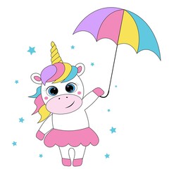  cute colorful unicorn vector illustration
