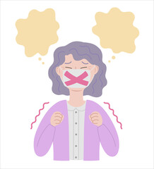 Granny who tries not to say what she wants to say     言いたいことを我慢しているおばあさん
