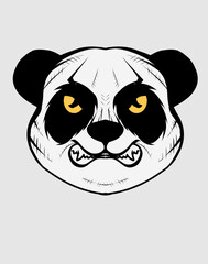 illustration vector angry panda head