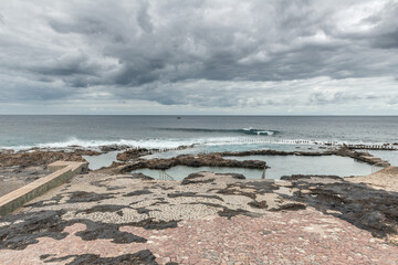 Agaete pools from far behind.