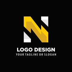 N logo letter concept, N logo icon design vector. creative logo design. 