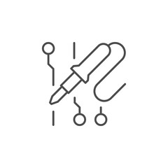 Soldering process line outline icon