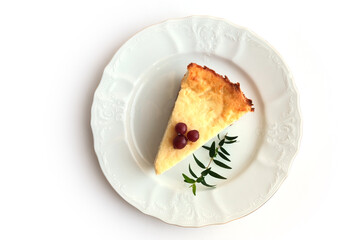 piece of cake on a white plate