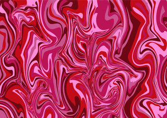 graphic texture in the form of marble in red and rose, groovy banner background, red waves in psychedelic form