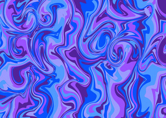 abstract background with blues and violets psychedelic waves, groovy banner background, 