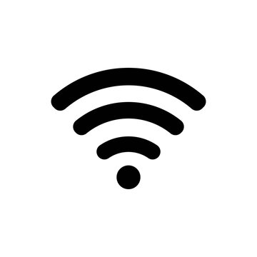 Free wifi or wi-fi signal, wireless connection black icon. Wlan access. Trendy flat isolated symbol, sign for: illustration, outline, logo, mobile, app, design, web, dev, ui, ux, gui. Vector EPS 10 
