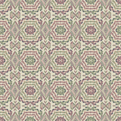 Creative color abstract geometric pattern in beige pink green, vector seamless, can be used for printing onto fabric, interior, design, textile.
