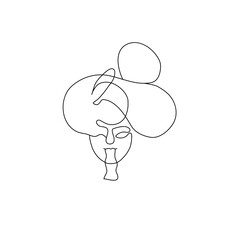 Aquarius zodiac sign. The symbol of the astrological horoscope. Continuous line. Modern magic stylized portrait for poster, social media post, print on the cover of a notebook. Vector illustration